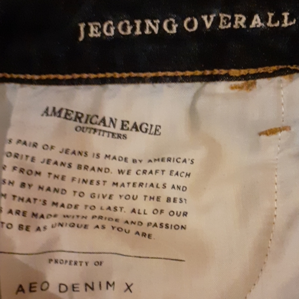 American Eagle Outfitters Dark Blue Women Jeans Overalls - Picture 5 of 5